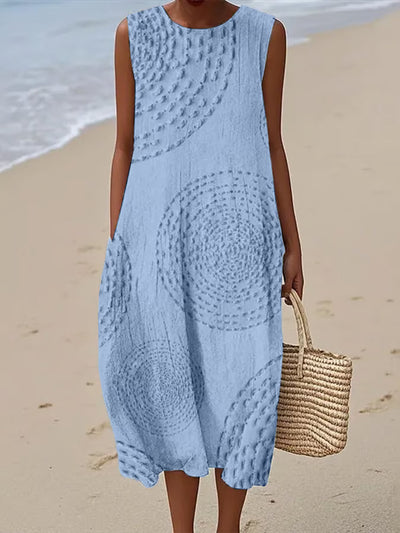 Eliza | Soft Embroidered Sleeveless Midi Dress