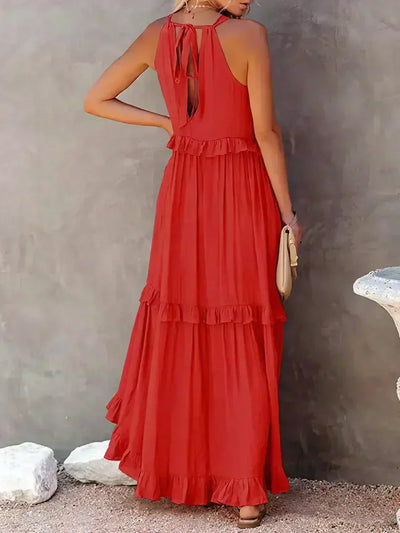 Isla | Boho Ruffle Maxi Dress