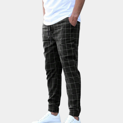 Logan | Slim-Fit Grid Jogger Pants