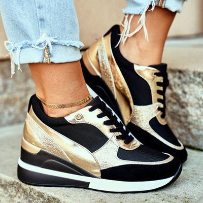 Eva | Luxe Metallic Platform Sneakers