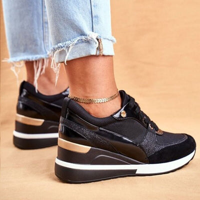 Eva | Luxe Metallic Platform Sneakers