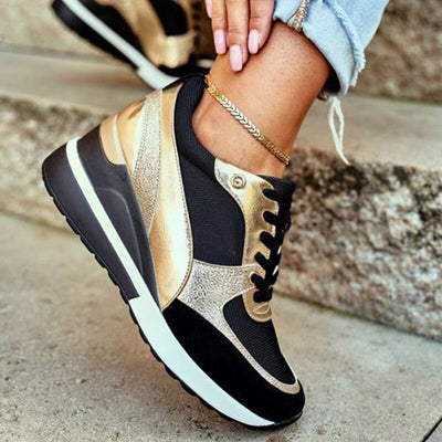 Eva | Luxe Metallic Platform Sneakers