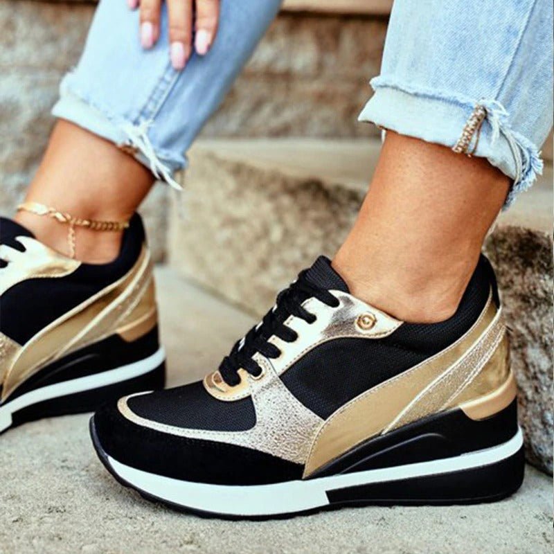 Eva | Luxe Metallic Platform Sneakers