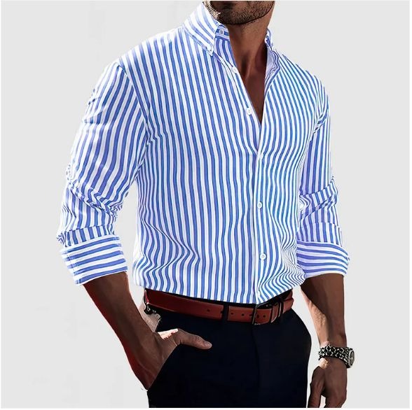 Landon | Bold Vertical Stripe Dress Shirt