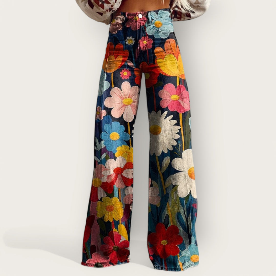 Isla | Bloom Boldly Floral Wide-Leg Pants