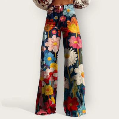 Isla | Bloom Boldly Floral Wide-Leg Pants