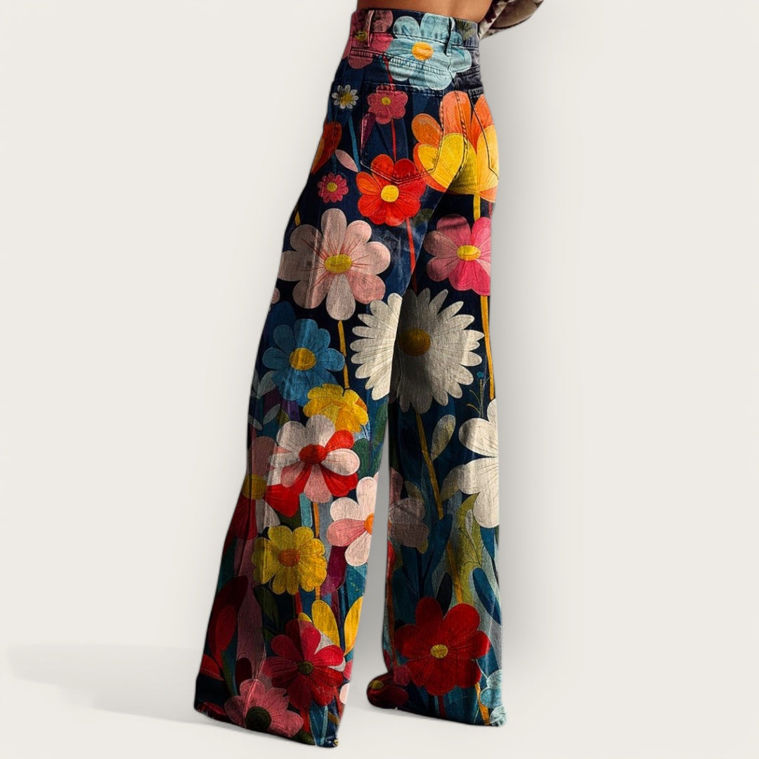 Isla | Bloom Boldly Floral Wide-Leg Pants