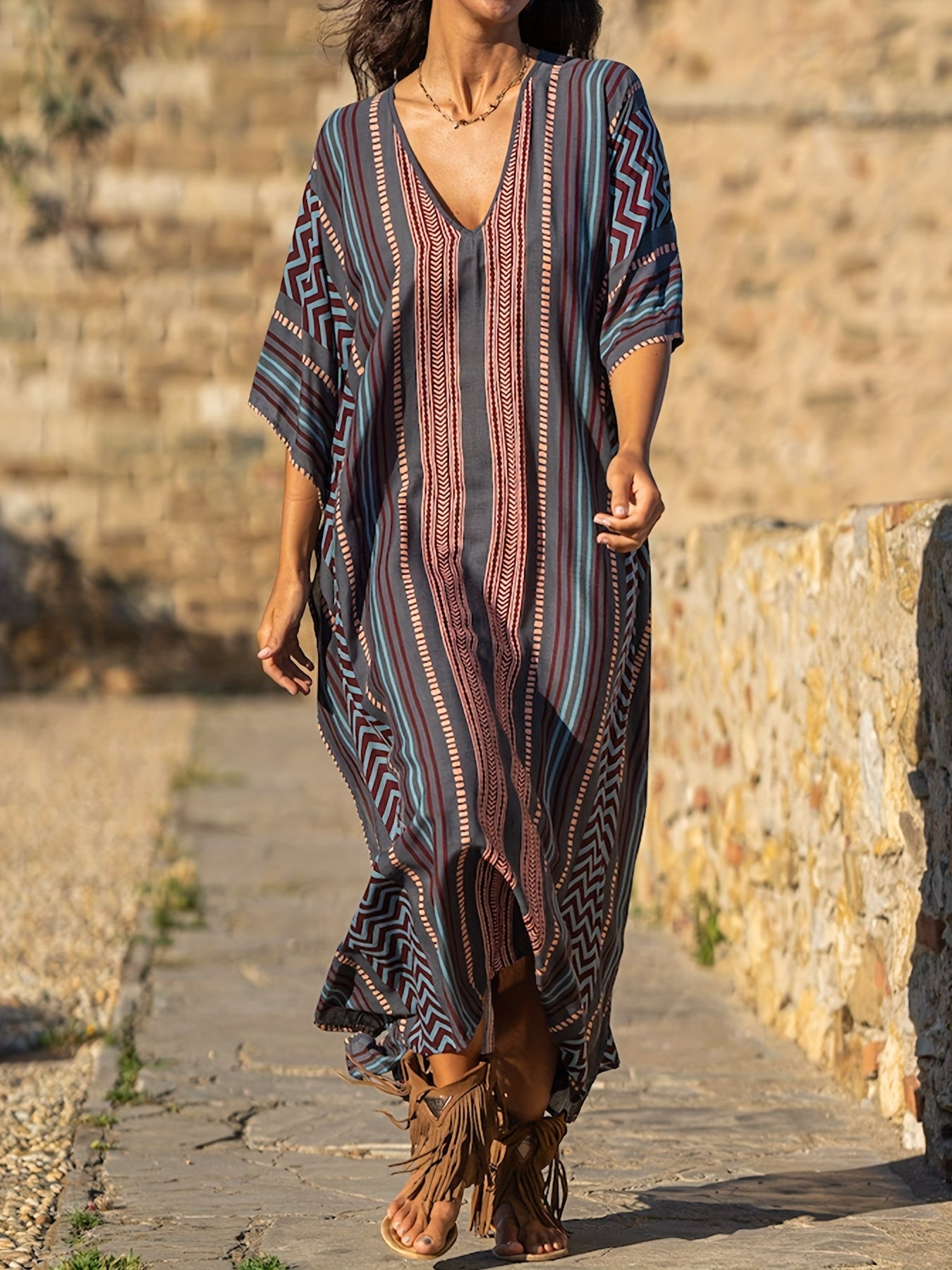 Zara | Boho Breeze Kaftan Dress
