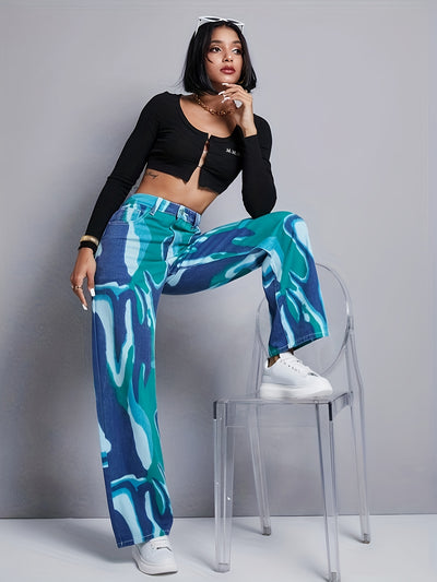 Sierra | Artistic Print Relaxed-Fit Pants