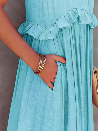 Isla | Boho Ruffle Maxi Dress