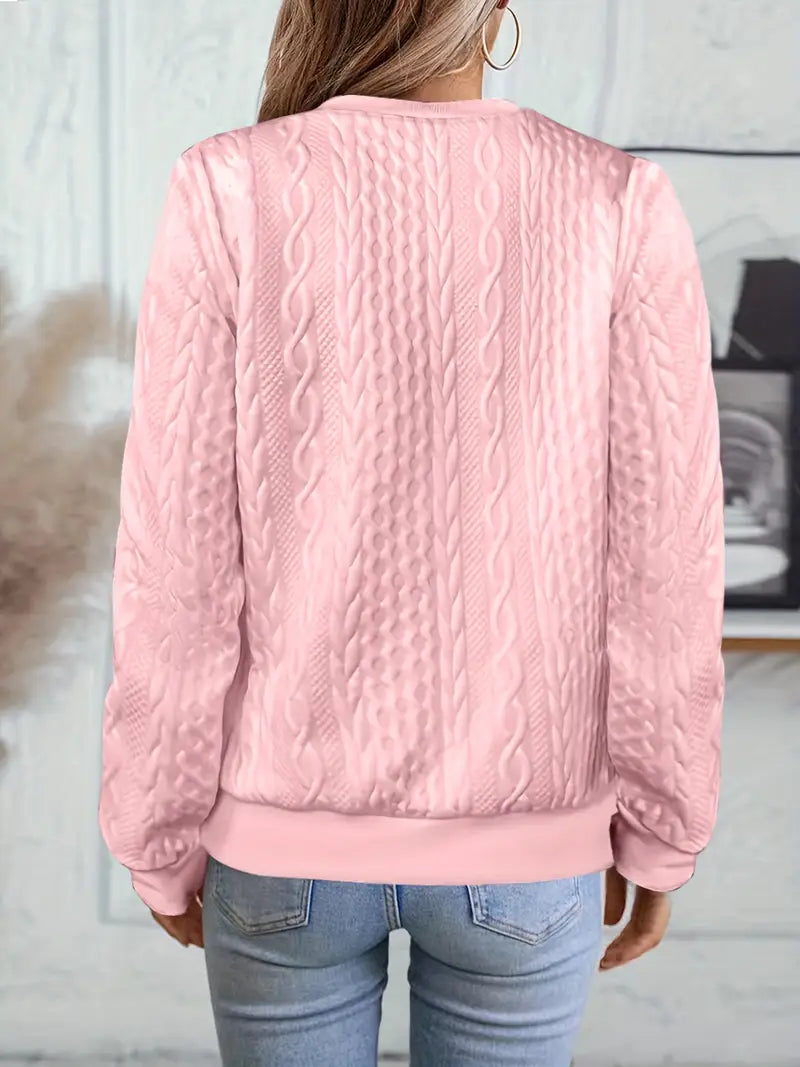 Elvarine | Textured Zip-Up Bomber Jacket