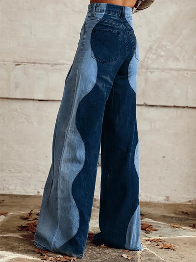 Zora | Colorblock Wide-Leg Jeans
