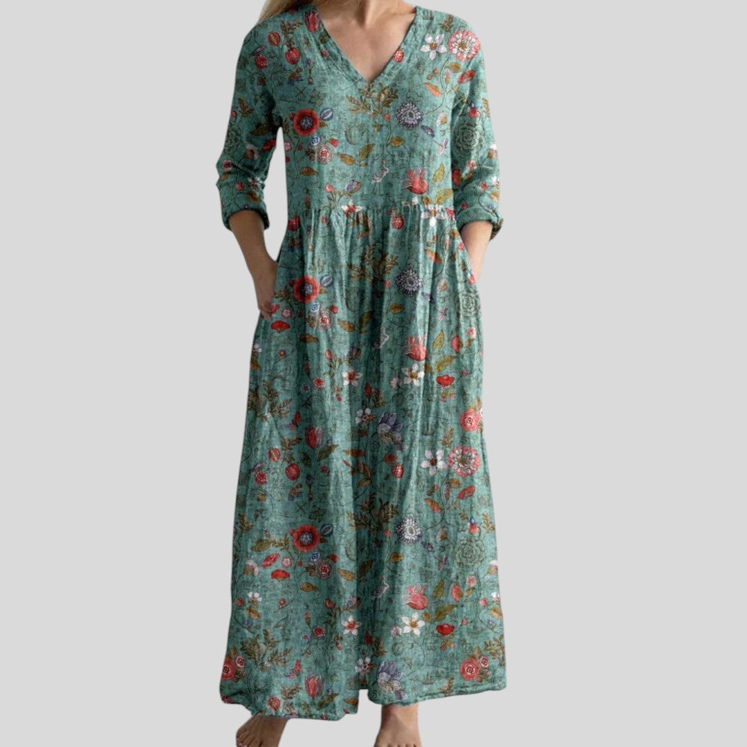 Abigail | Classic Summer Evening Floral Print Dress
