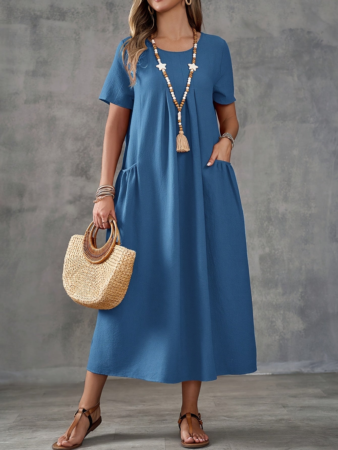 Talia | Casual Pocket Long Skirt Dress