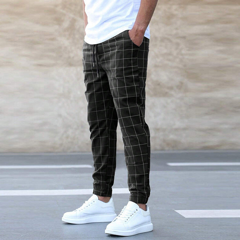 Logan | Slim-Fit Grid Jogger Pants