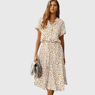 Eliza | Soft Spice Printed Midi Dress