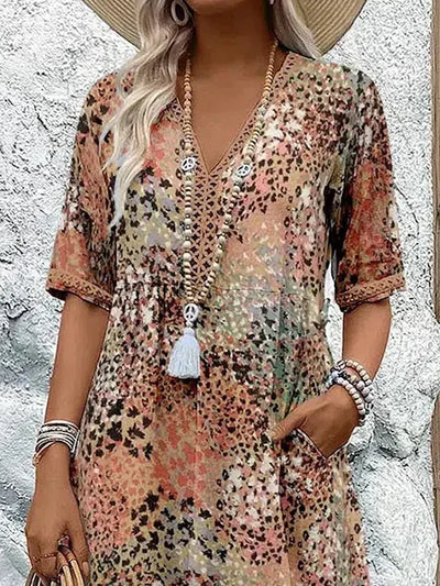 Verity | Boho Chic Printed V-Neck Blouse