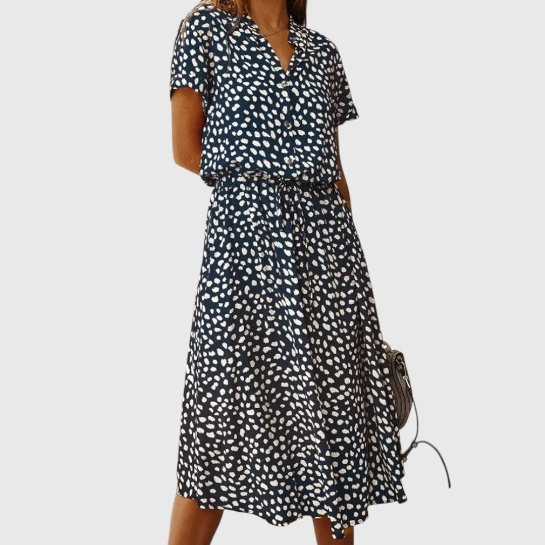 Eliza | Soft Spice Printed Midi Dress