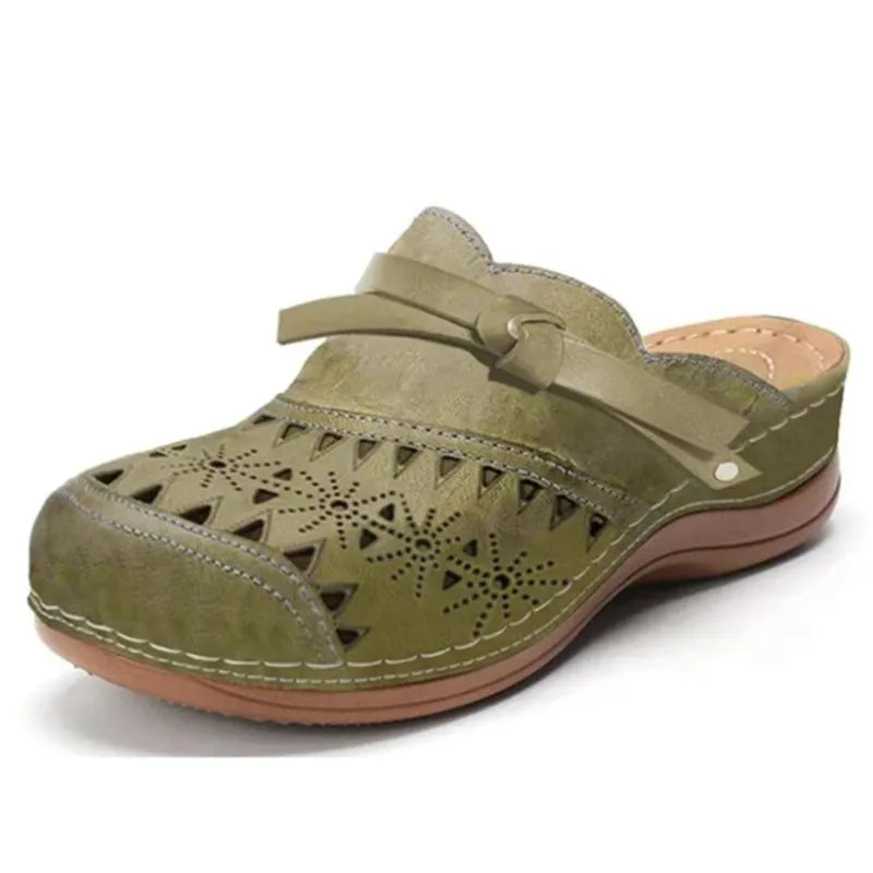 Lena | Navy Comfort Cut-Out Clogs