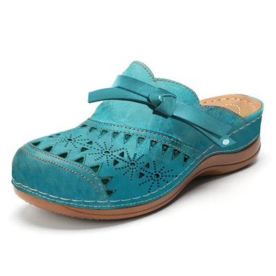 Lena | Navy Comfort Cut-Out Clogs