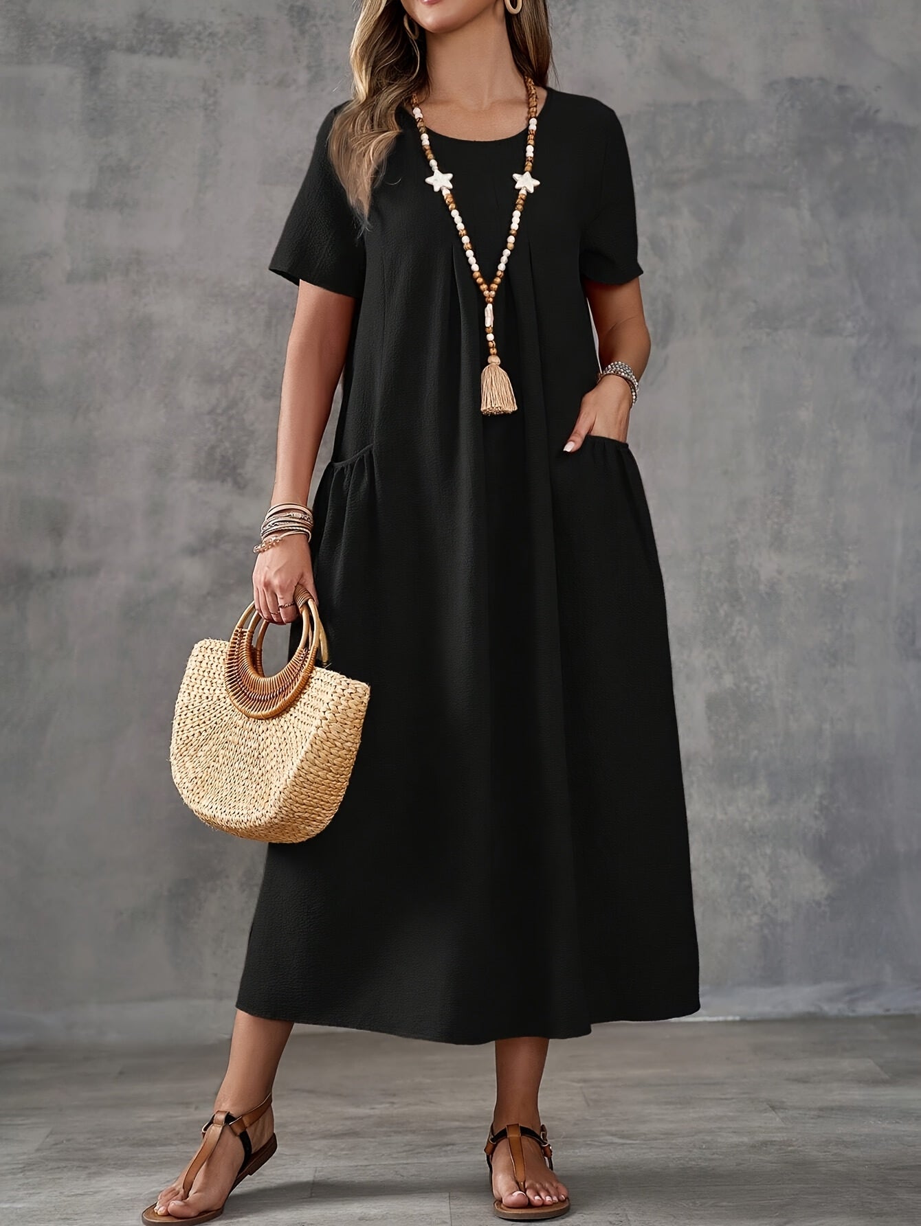 Talia | Casual Pocket Long Skirt Dress