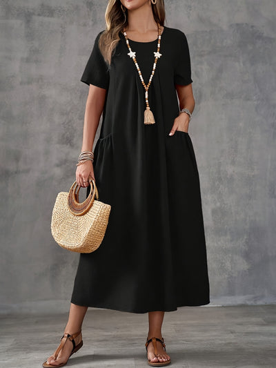 Talia | Casual Pocket Long Skirt Dress