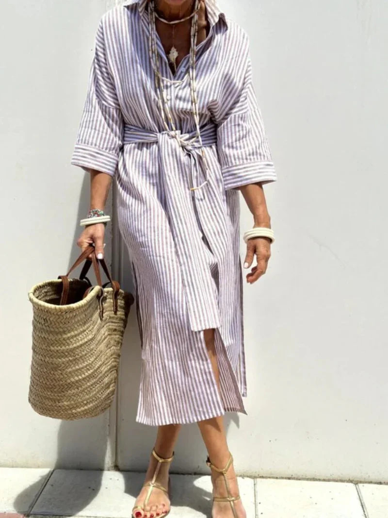 Isla | Relaxed Striped Shirt Dress