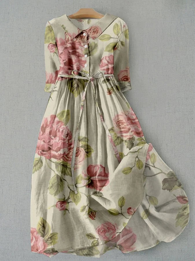 Isolde | Waist-Defining Floral Dress