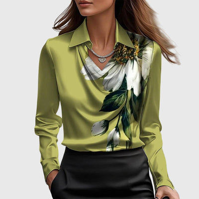 Serena | Luxe Satin Draped Blouse