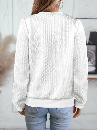 Elvarine | Textured Zip-Up Bomber Jacket