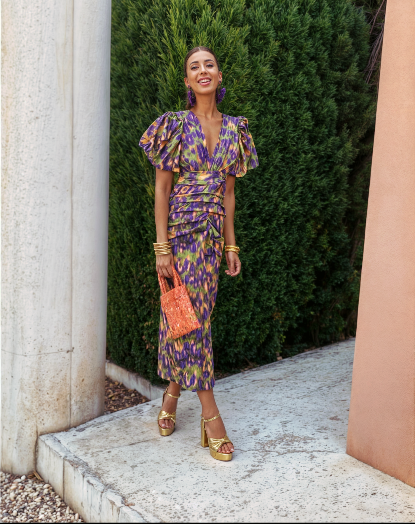 Lily-Anne | Bold Ruched Print Statement Dress