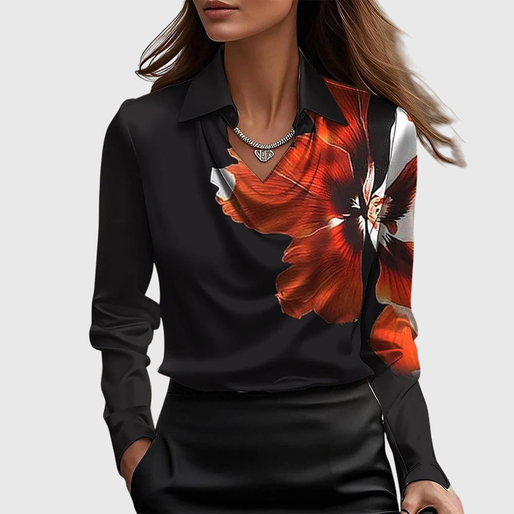 Serena | Luxe Satin Draped Blouse