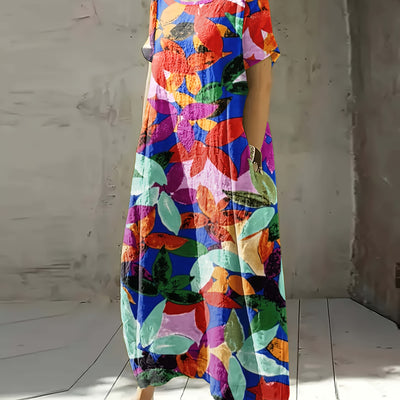 Amara | Vibrant Leaf Maxi Dress