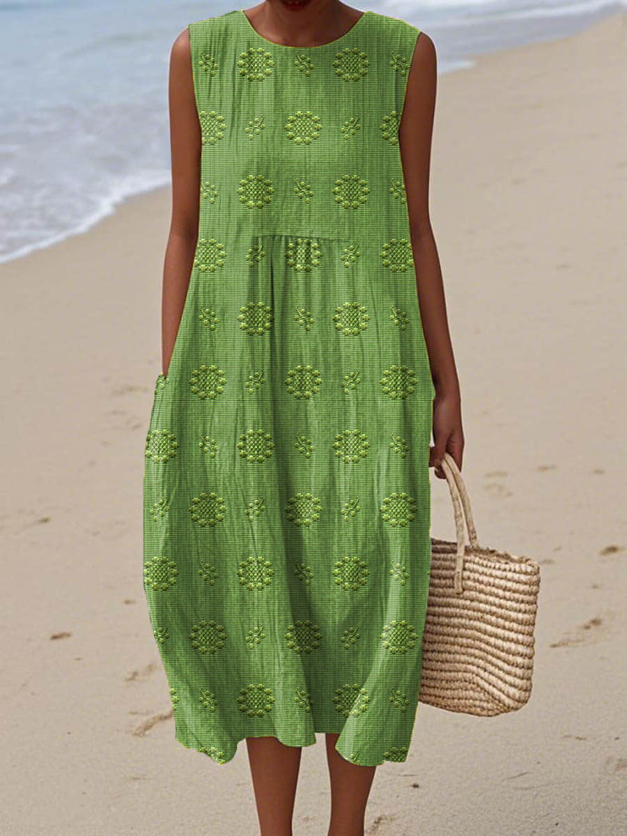 Clara | Sleeveless Embroidered Summer Dress