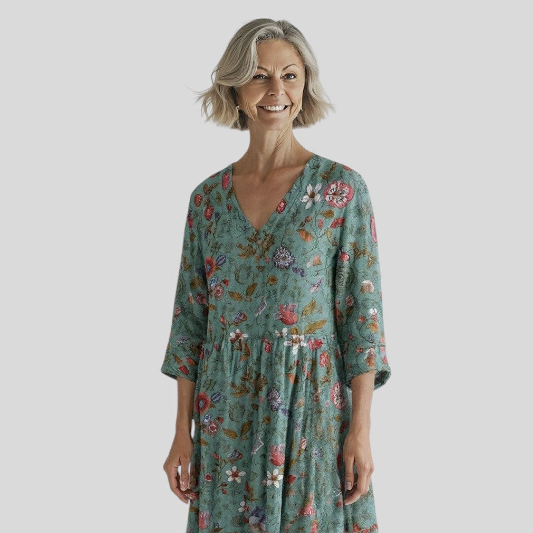 Abigail | Classic Summer Evening Floral Print Dress