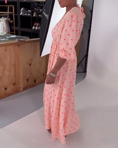 Ava | V-Neck Heart Print Dress