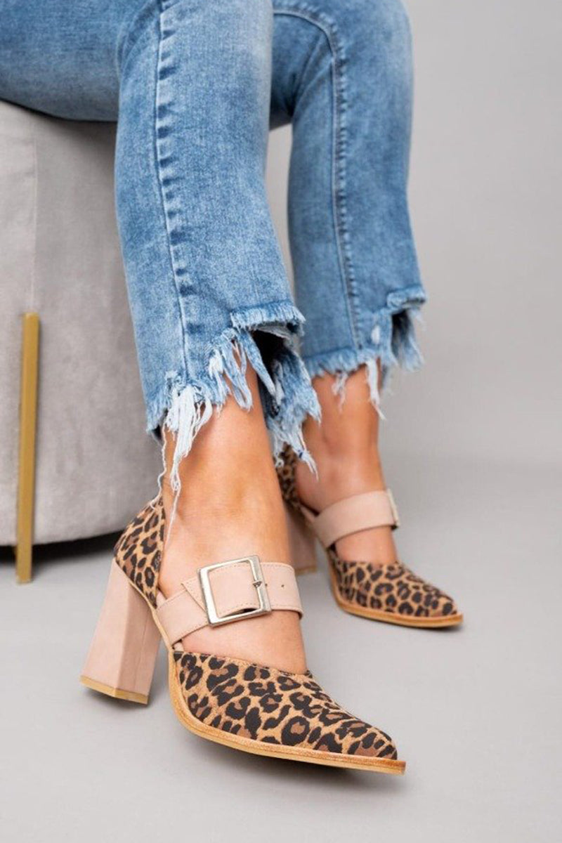 Aurora | Leopard Suede Heeled Sandals