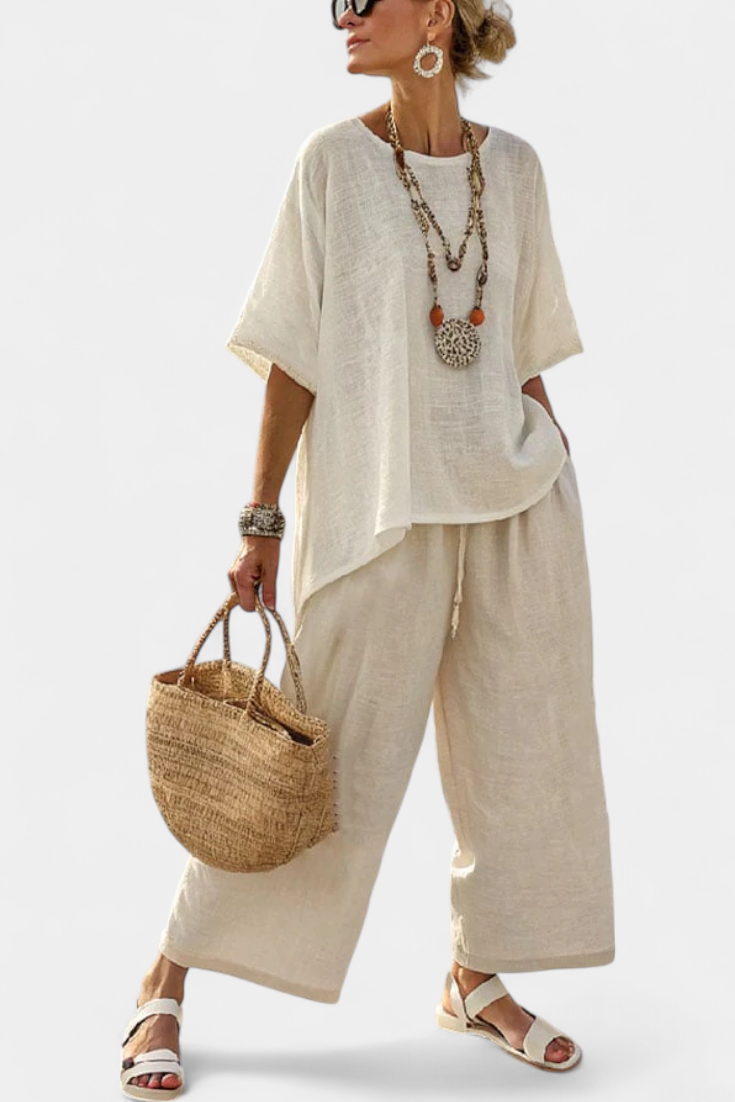 Ava | Minimalist Cream Oversize Set