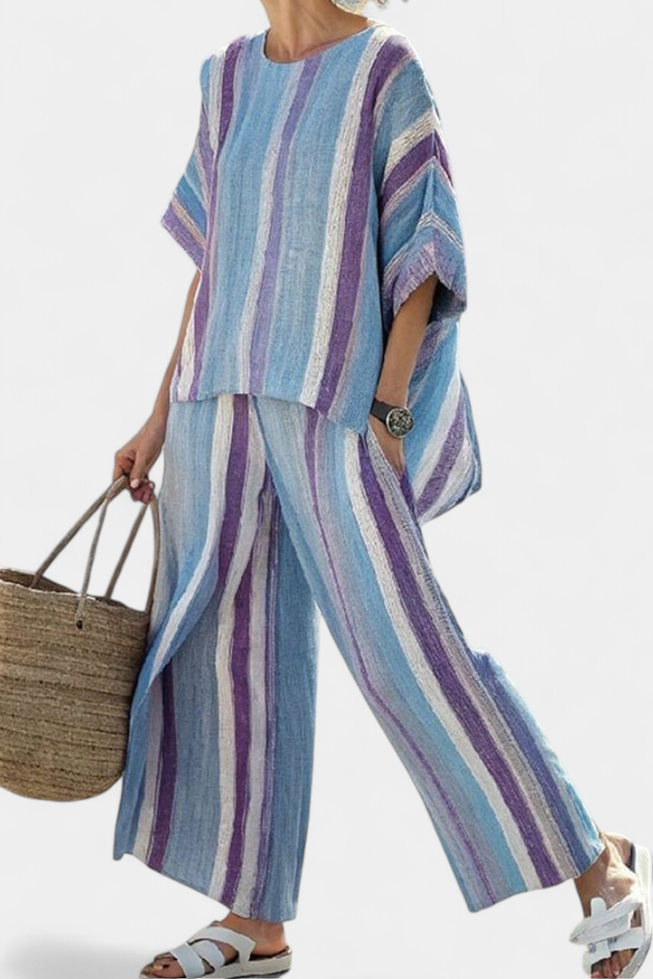 Eliza | Pastel Striped Daisy Set