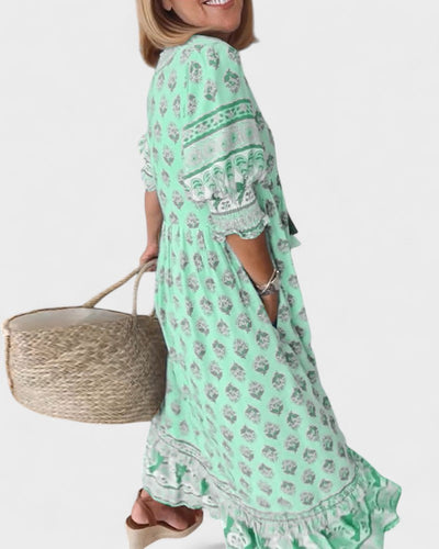 Lani | Bohemian-Button Midi Dress