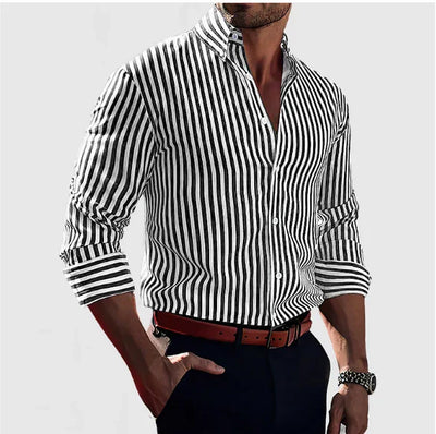 Landon | Bold Vertical Stripe Dress Shirt