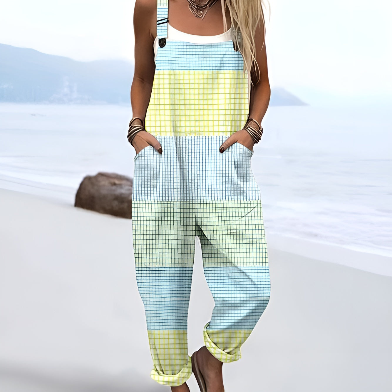 Tyla | Pastel Grid Overalls