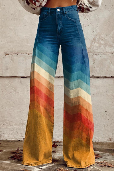 Marley | Retro Chevron Ombre Wide-Leg Pants