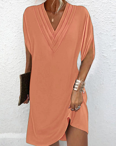 Grace | Deep Olive V-Neck Tunic Dress