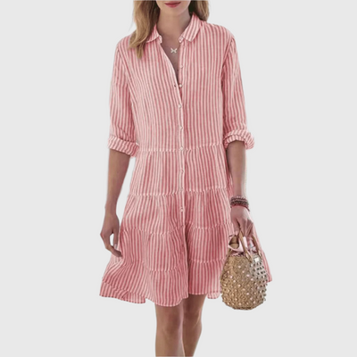 Grace | Mint Stripe Button-Down Shirt Dress