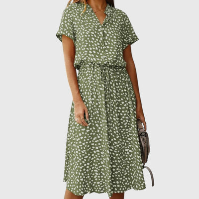 Eliza | Soft Spice Printed Midi Dress