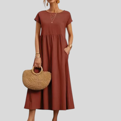 Maelis | Loose Cotton-Linen Pocket Dress