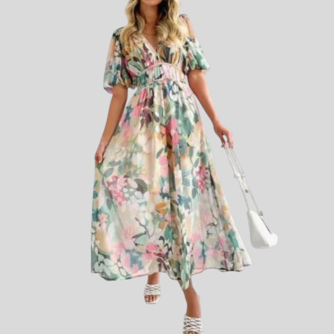 Amalie | Graceful Bloom Print Dress