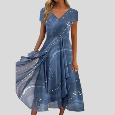 Emilia | Soft Drape V-Neck Midi Dress