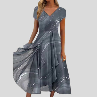 Emilia | Soft Drape V-Neck Midi Dress